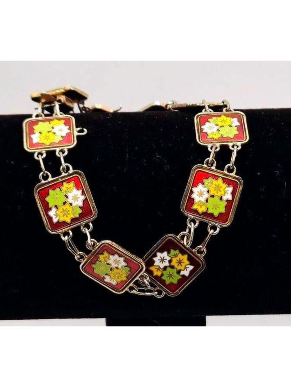 VTG Asian-influenced, Cloisonné-style Bracelet